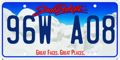 SD license plate 96WA08
