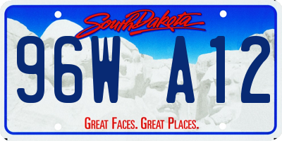 SD license plate 96WA12