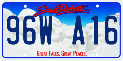 SD license plate 96WA16