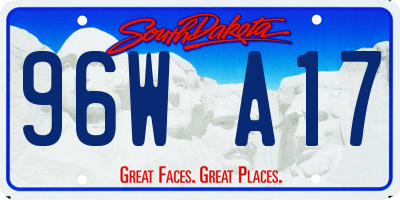 SD license plate 96WA17