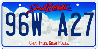 SD license plate 96WA27