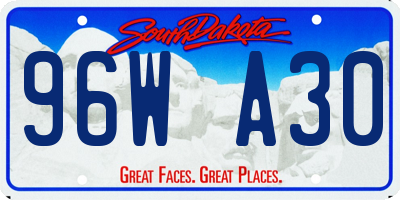 SD license plate 96WA30