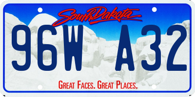 SD license plate 96WA32