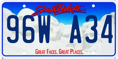 SD license plate 96WA34