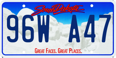 SD license plate 96WA47