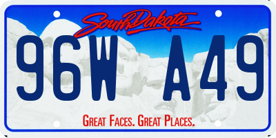 SD license plate 96WA49