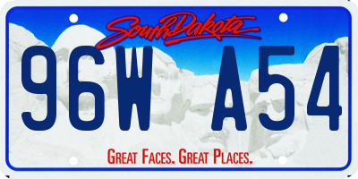 SD license plate 96WA54