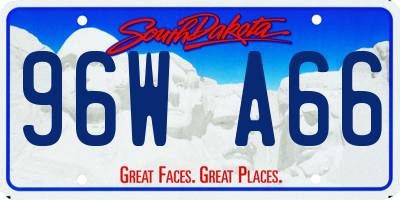 SD license plate 96WA66
