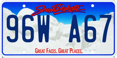 SD license plate 96WA67