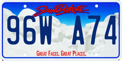 SD license plate 96WA74
