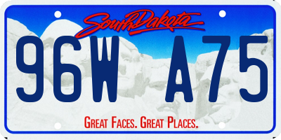 SD license plate 96WA75