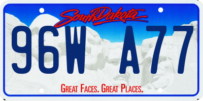 SD license plate 96WA77