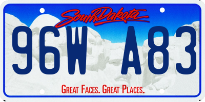 SD license plate 96WA83