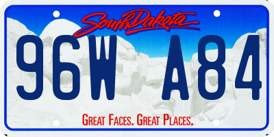 SD license plate 96WA84