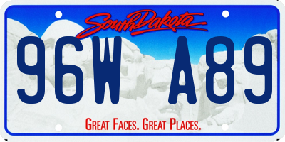 SD license plate 96WA89