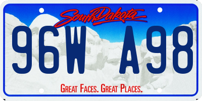 SD license plate 96WA98