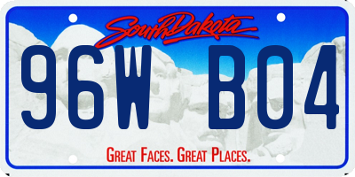 SD license plate 96WB04