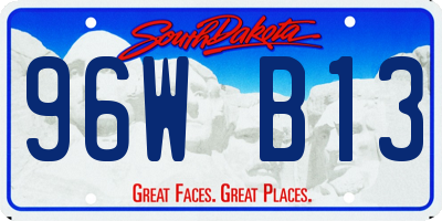 SD license plate 96WB13