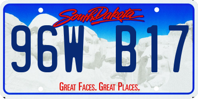 SD license plate 96WB17