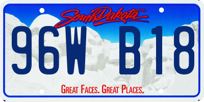 SD license plate 96WB18
