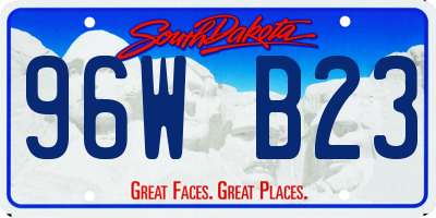 SD license plate 96WB23