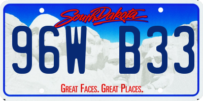 SD license plate 96WB33