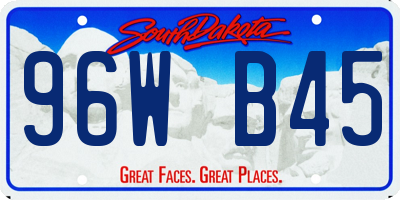 SD license plate 96WB45