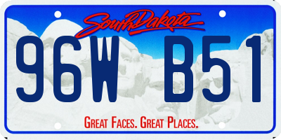 SD license plate 96WB51