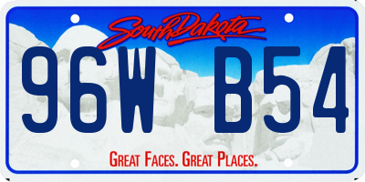 SD license plate 96WB54