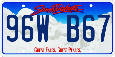 SD license plate 96WB67