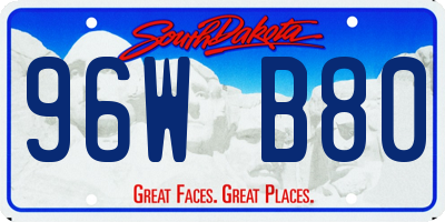 SD license plate 96WB80