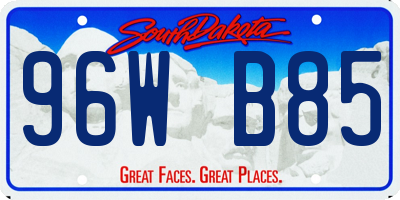 SD license plate 96WB85