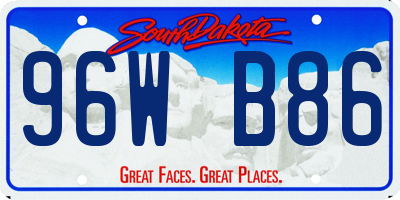 SD license plate 96WB86