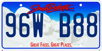 SD license plate 96WB88