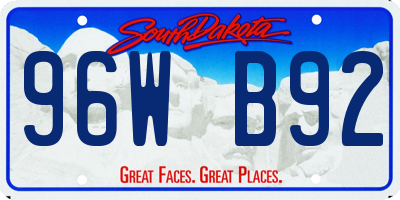 SD license plate 96WB92