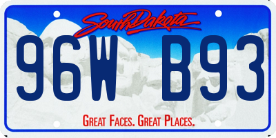 SD license plate 96WB93