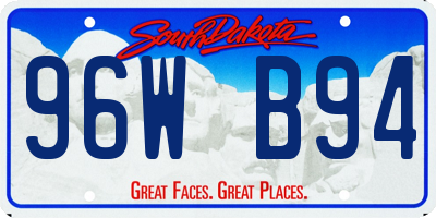 SD license plate 96WB94