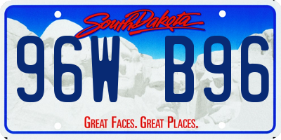 SD license plate 96WB96