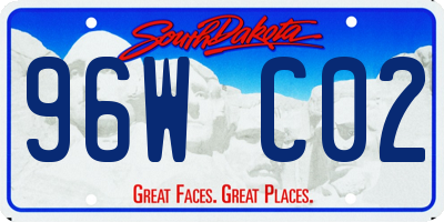 SD license plate 96WC02