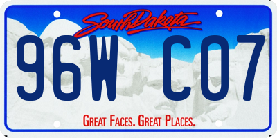 SD license plate 96WC07