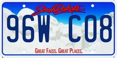 SD license plate 96WC08