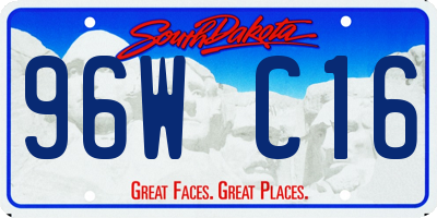 SD license plate 96WC16