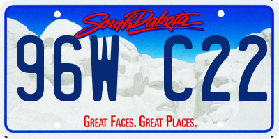 SD license plate 96WC22
