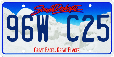 SD license plate 96WC25