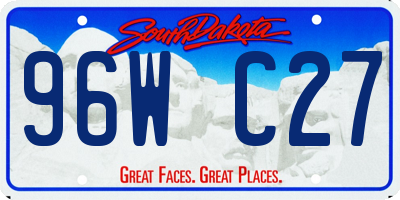 SD license plate 96WC27
