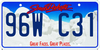 SD license plate 96WC31