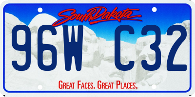 SD license plate 96WC32