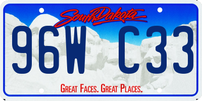 SD license plate 96WC33