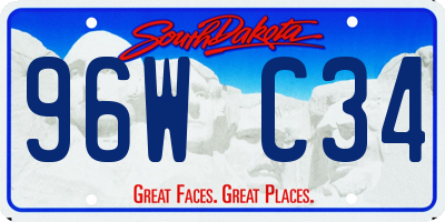SD license plate 96WC34