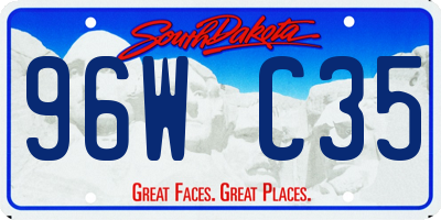 SD license plate 96WC35
